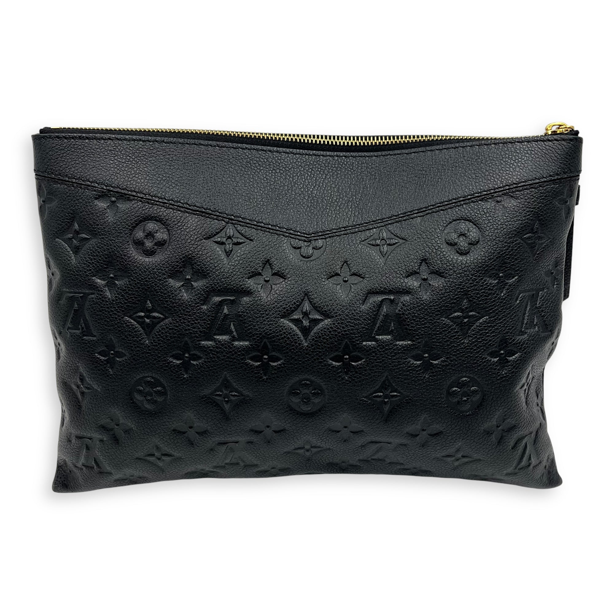 Louis Vuitton Daily Pouch Black Clutch in Empreinte Leather, Gold hardware_2