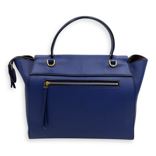 Celine Belt Bag Top Handle Bag Blue in Calfskin, Gold hardware_2