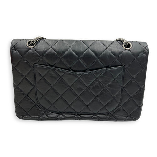 Chanel 2.55 Shoulder Bag Black in Calfskin, Ruthenium hardware_2