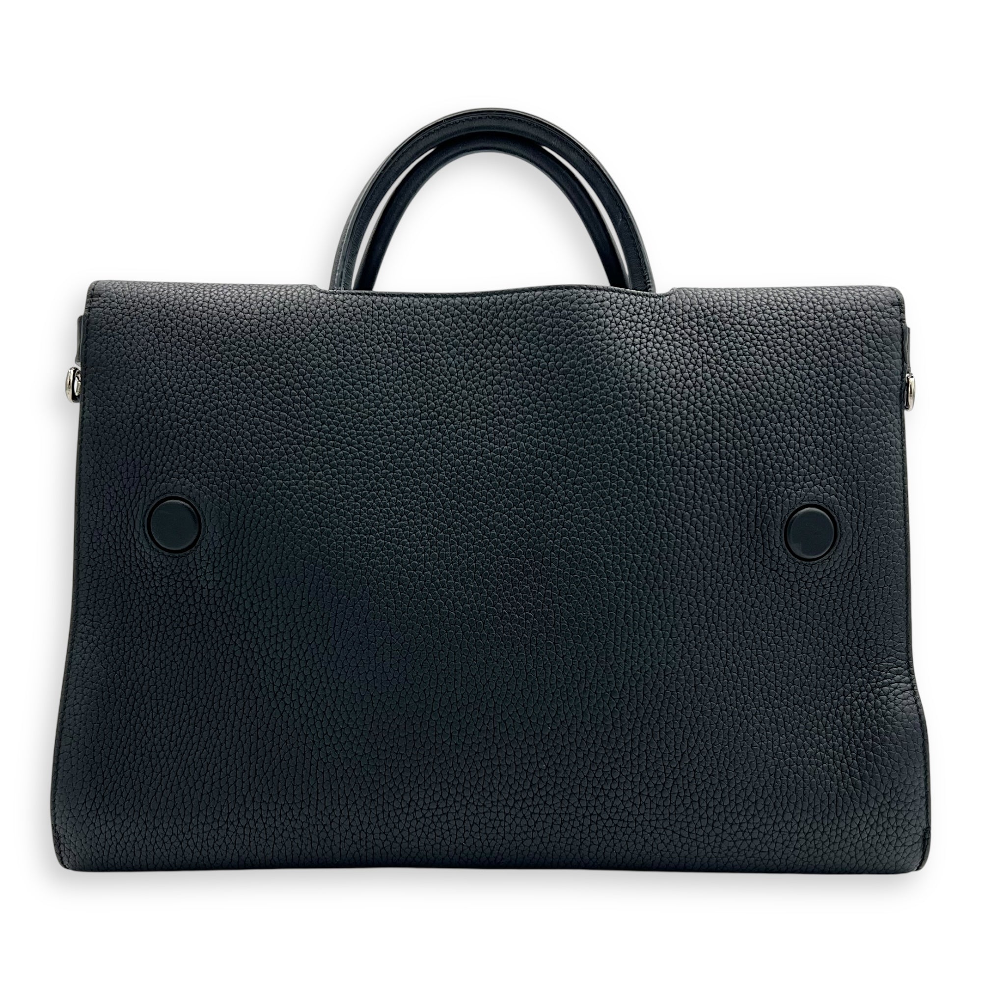 Dior Diorever Top Handle Bag Black in Calfskin, Silver hardware_2