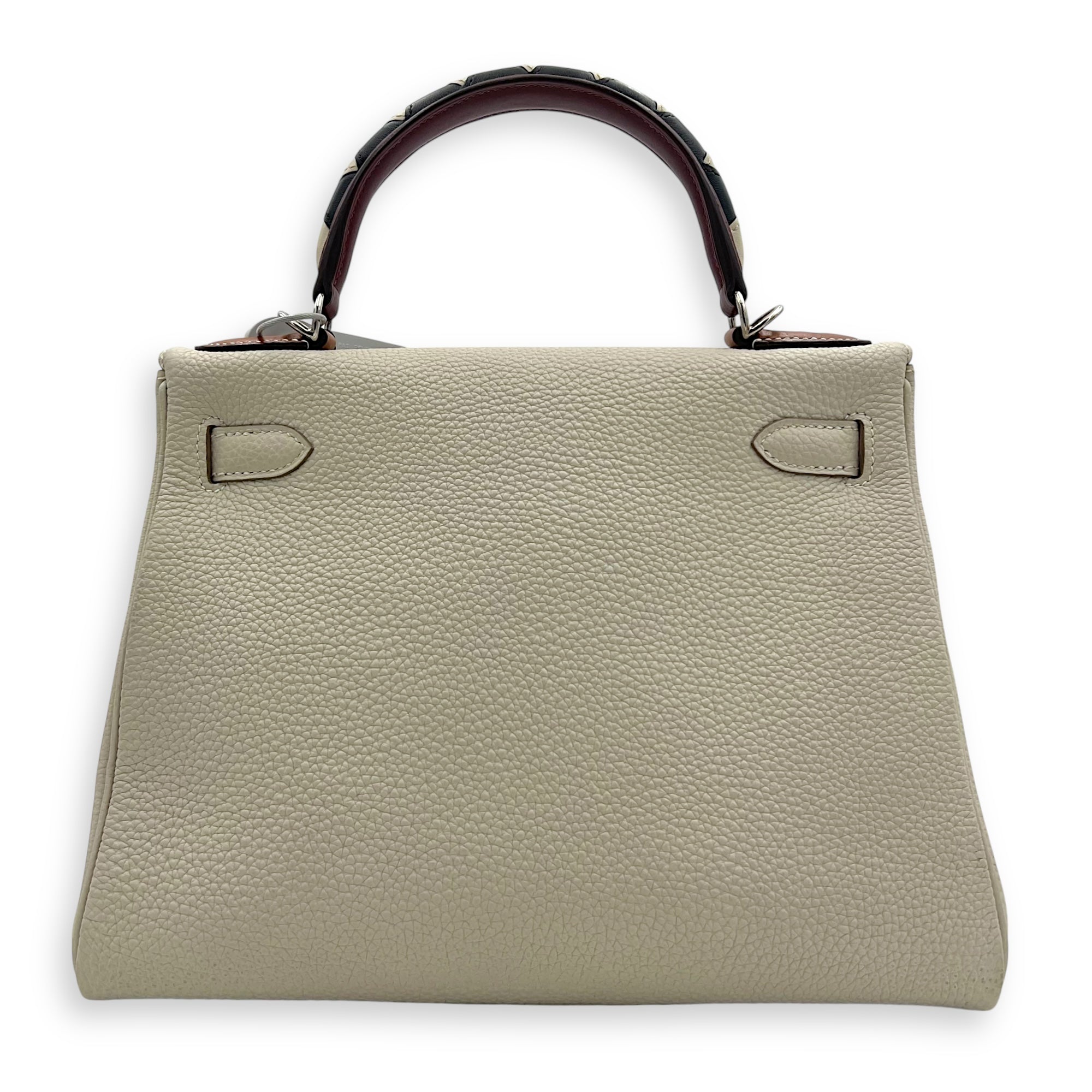 Hermès Kelly Craie/Black/Fauve/Rouge H in Togo, Palladium hardware_2