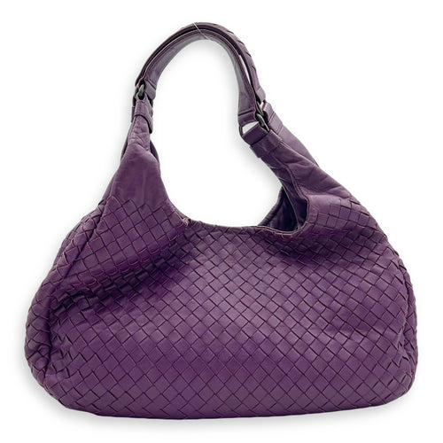 Bottega Veneta Intrecciato Hobo Purple in Nappa Leather, Gunmetal hardware_2