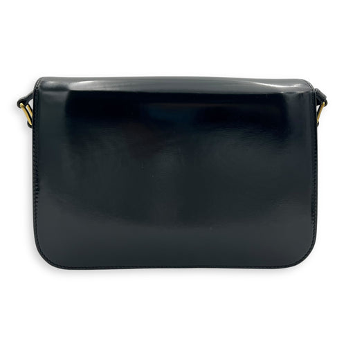 Celine Triomphe Classique Black Shoulder Bag in Calfskin, Gold hardware_2