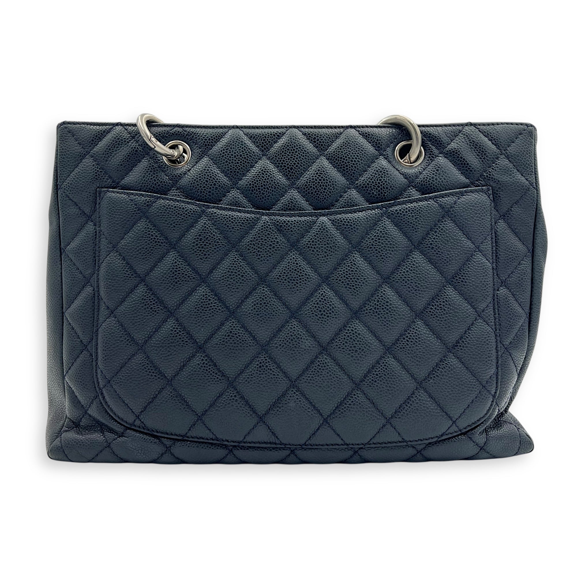 Chanel GST Tote Bag Black in Caviar Leather, Silver hardware_2