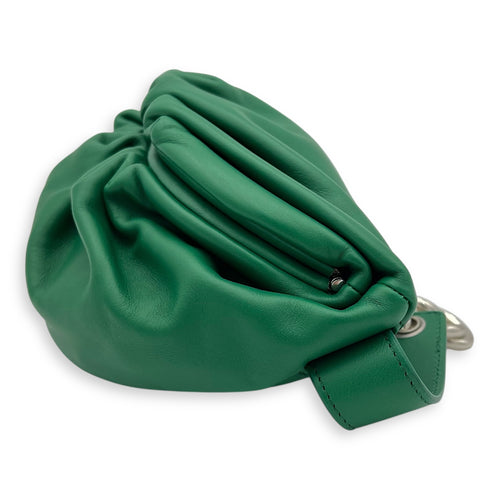 Bottega Veneta Pouch Crossbody Bag Green in Calfskin, Gold hardware_4