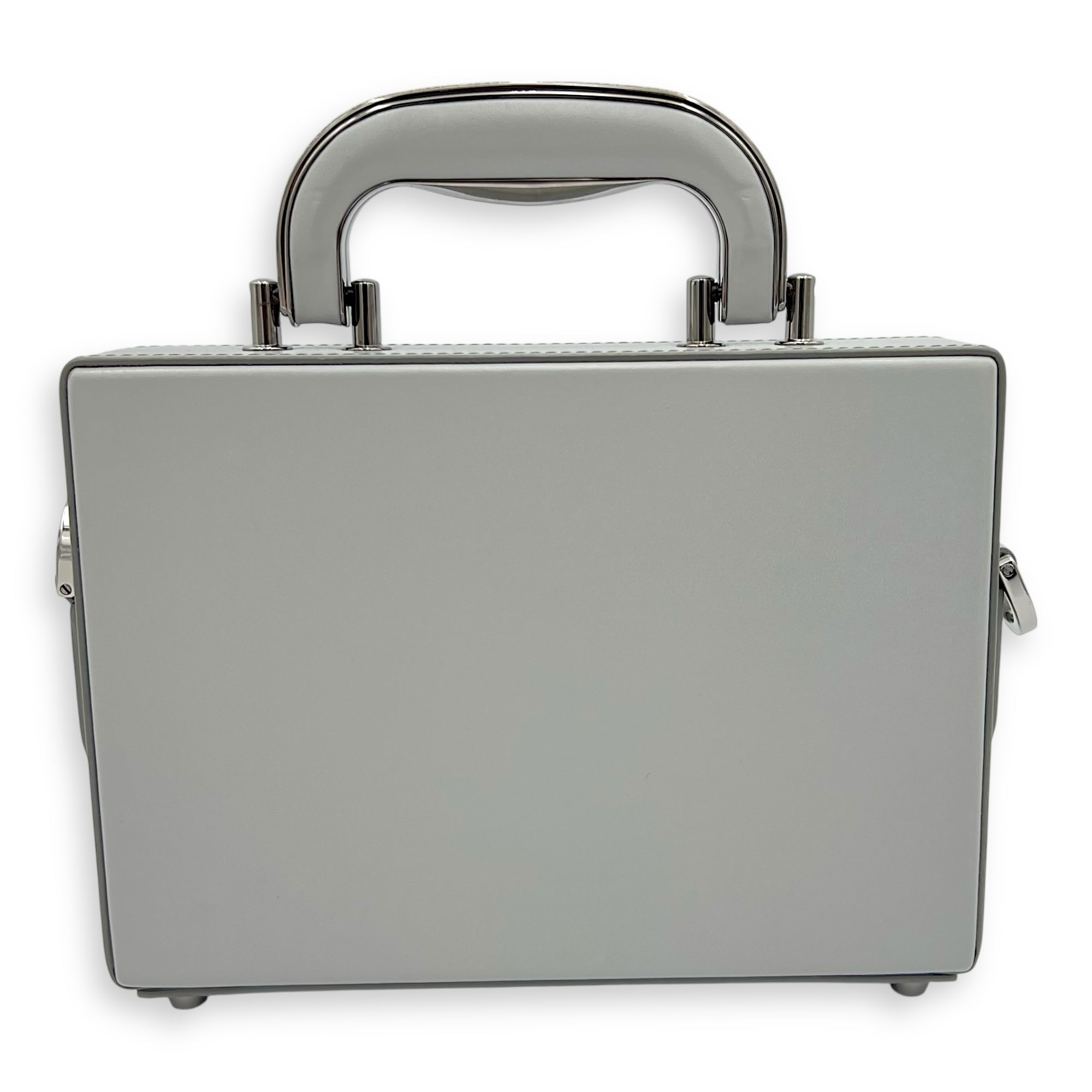 Dior Kenny Scharf Vanity Top Handle Bag Grey in Calfskin, Silver hardware_13