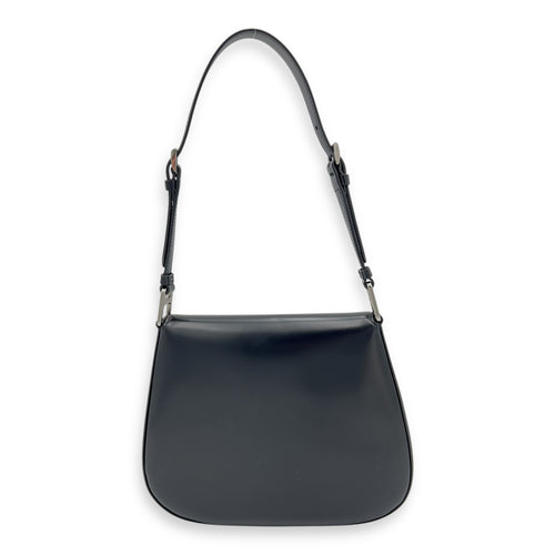 Prada Cleo Shoulder Bag Black in Calfskin, Silver hardware_8