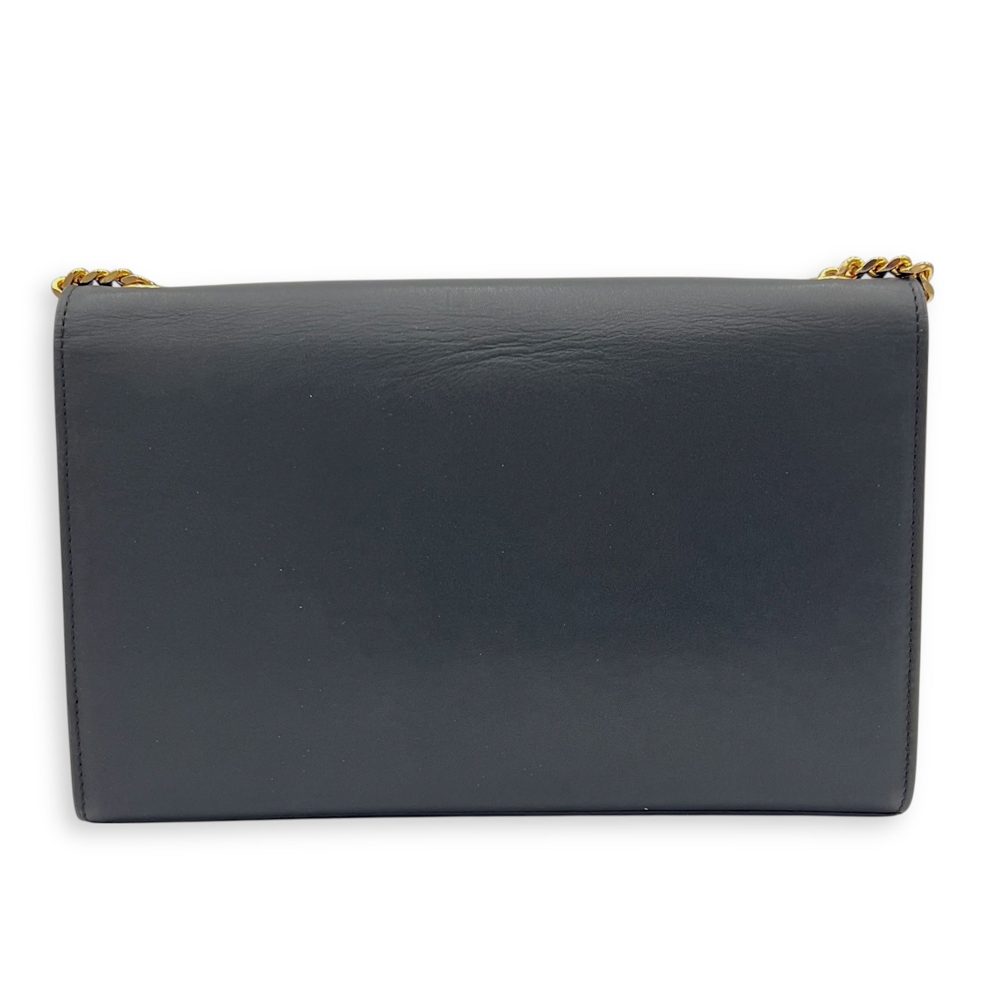 Saint Laurent Kate Crossbody Bag Black in Calfskin, Gold hardware_9