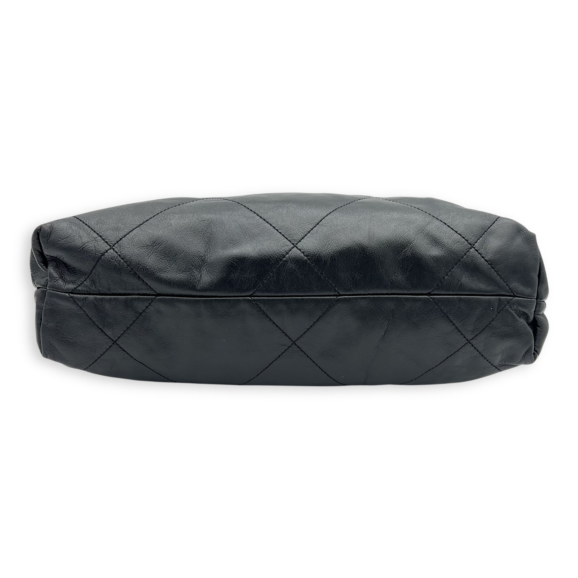 Chanel 22 Tote Shoulder Bag Small Black in Calfskin, Silver hardware_10