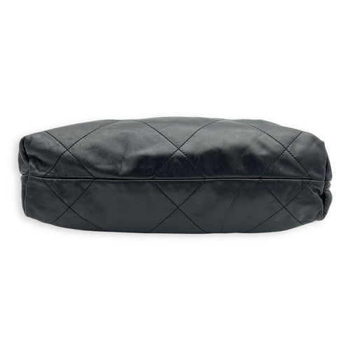 Chanel 22 Tote Shoulder Bag Small Black in Calfskin, Silver hardware_10