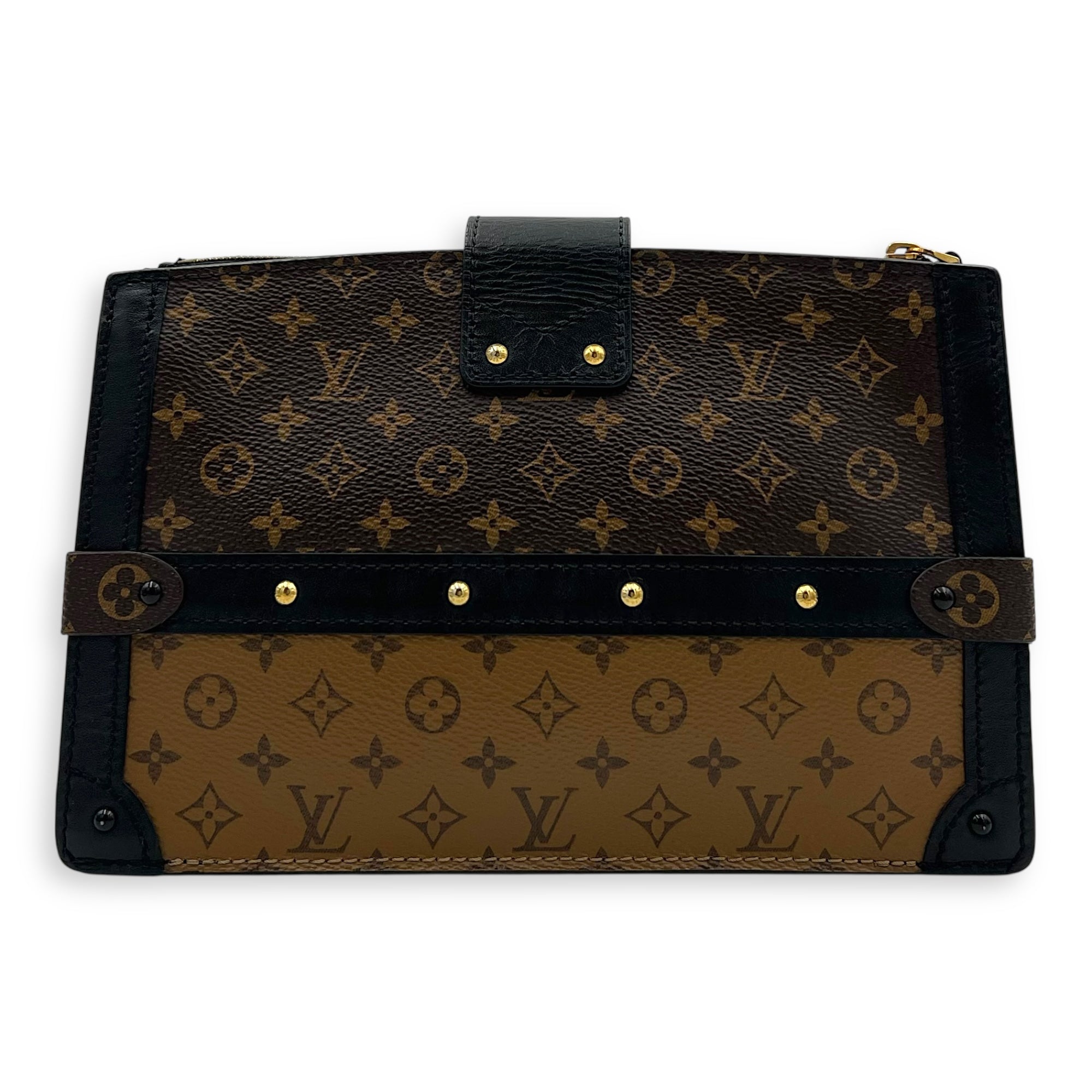 Louis Vuitton Trunk Trunk Clutch 2 Way Brown in Monogram Coated Canvas, Gold hardware_2