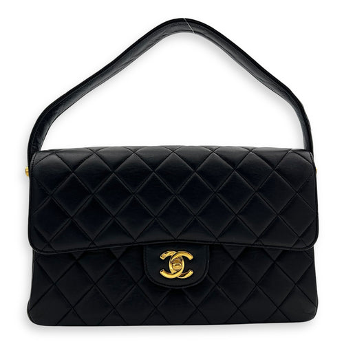 Chanel Vintage Double Face Flap Top Handle Bag Black in Calfskin, Gold hardware_2