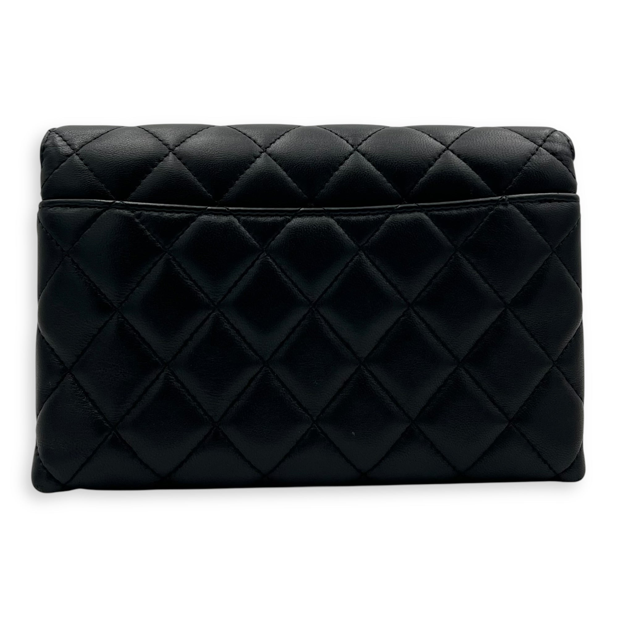 Chanel CC Wristlet Black in Lambskin, Gold hardware_2