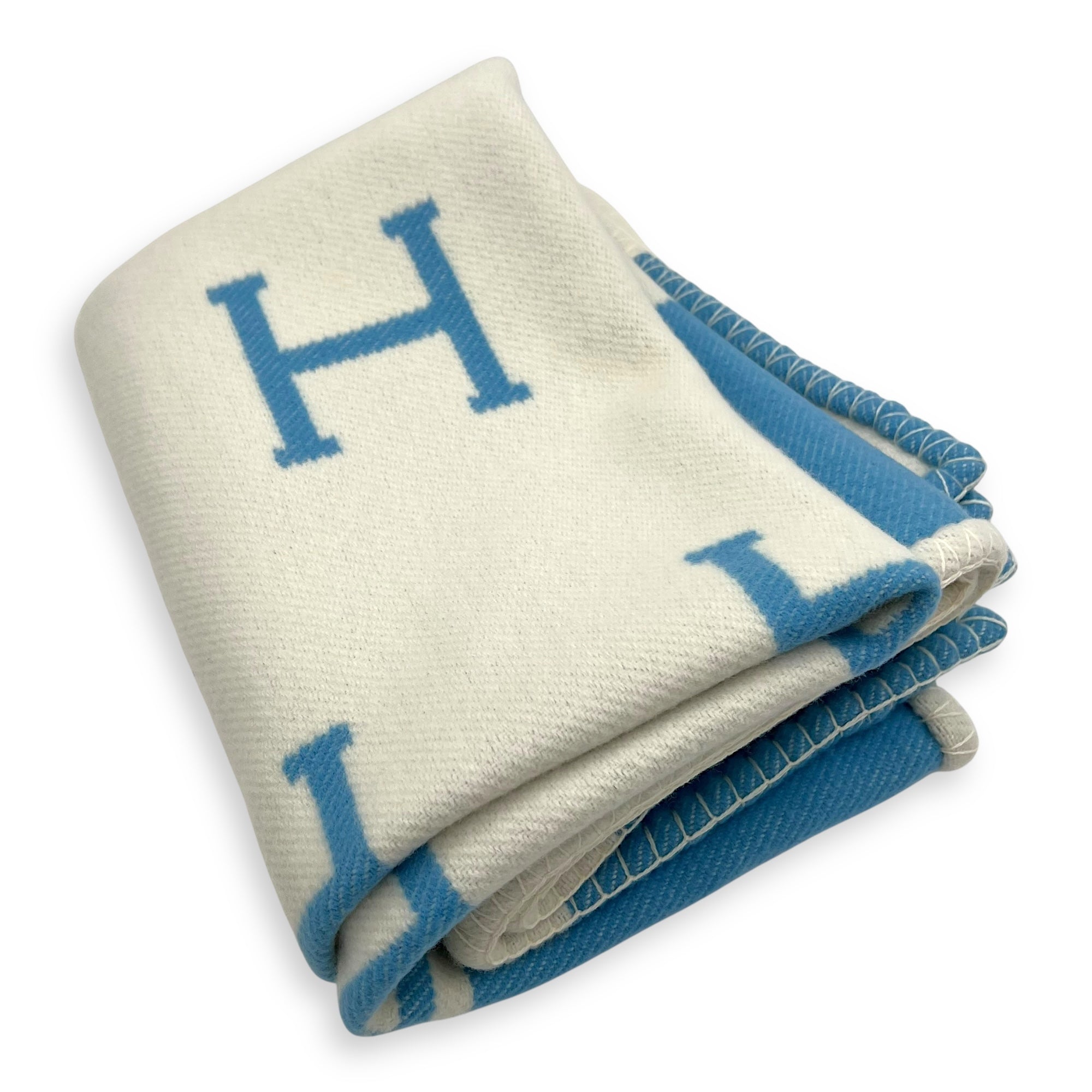 Hermès Kids Avalon Blue Blanket in Wool_2