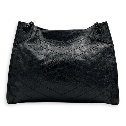 Saint Laurent Niki Tote Bag Black in Calfskin, Lacquered Metal hardware_2