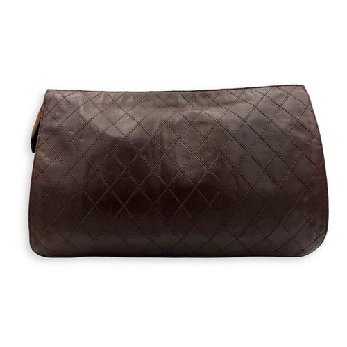 Chanel Vintage Pouch Brown in Calfskin, Antique Brass hardware_2