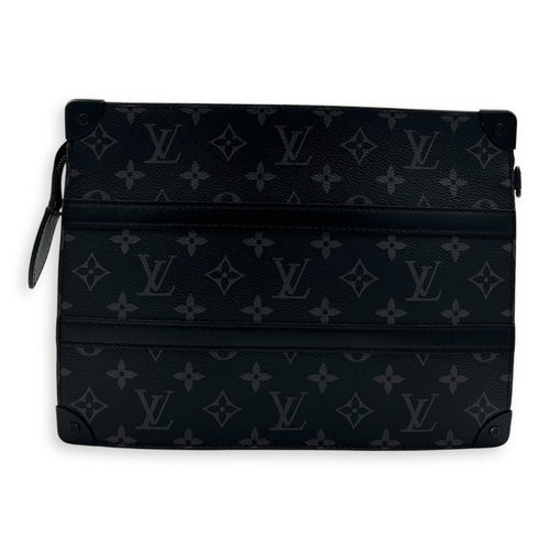 Louis Vuitton Trunk Pouch Black in Monogram Coated Canvas, Silver hardware_2