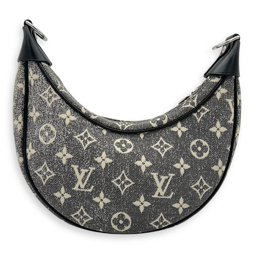 Louis Vuitton Loop Shoulder Bag Black in Denim, Silver hardware_11