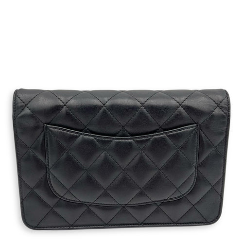 Chanel Classic CC Wallet On Chain Black in Lambskin, Silver hardware_8