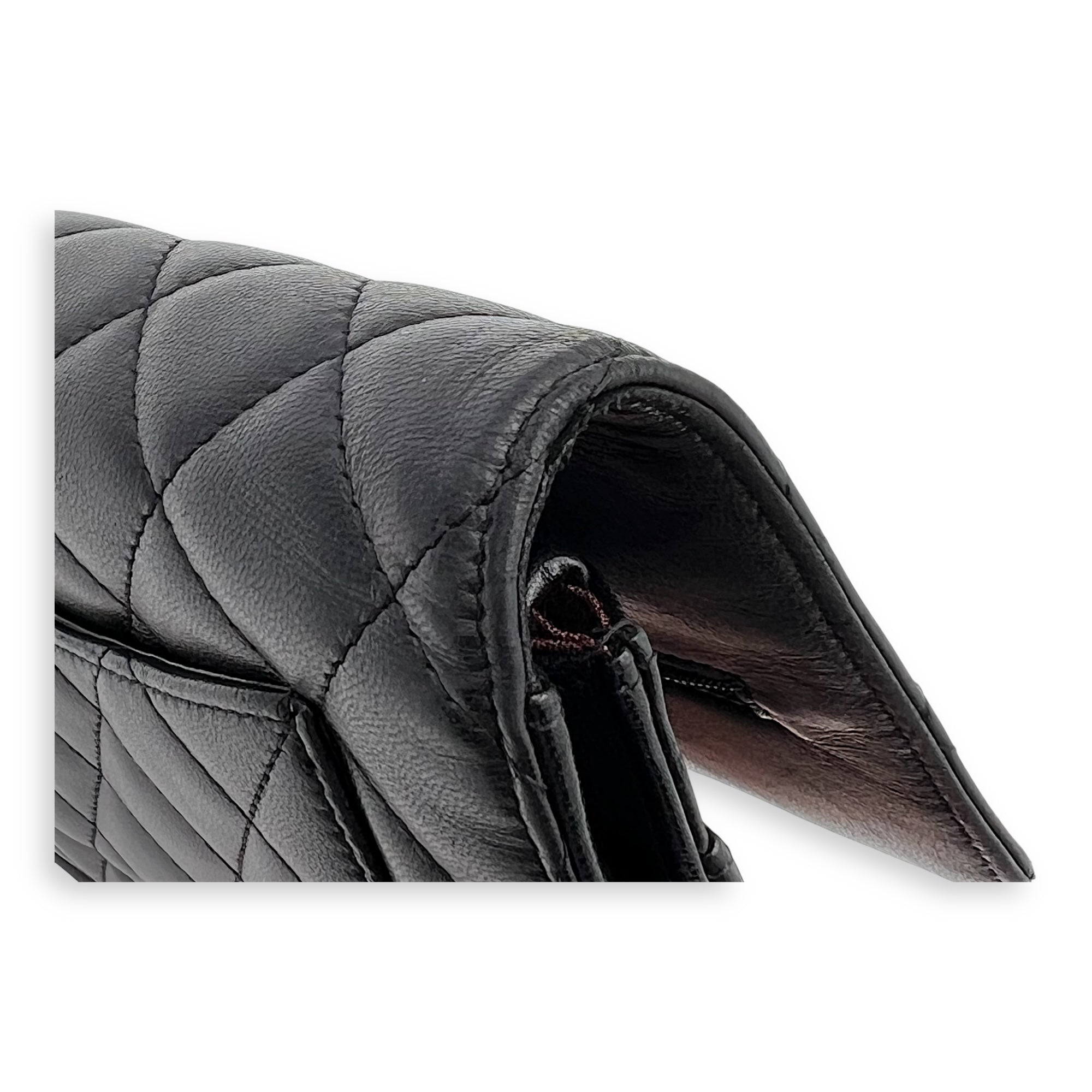 Chanel Classic CC Wallet On Chain Black in Lambskin, Silver hardware_2