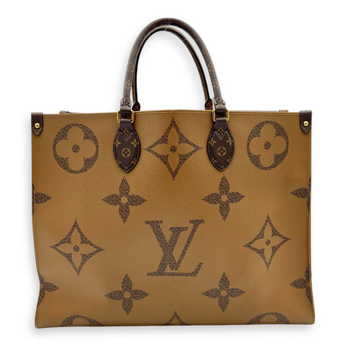 Louis Vuitton OnTheGo Tote Bag GM Brown in Monogram Coated Canvas, Gold hardware_1
