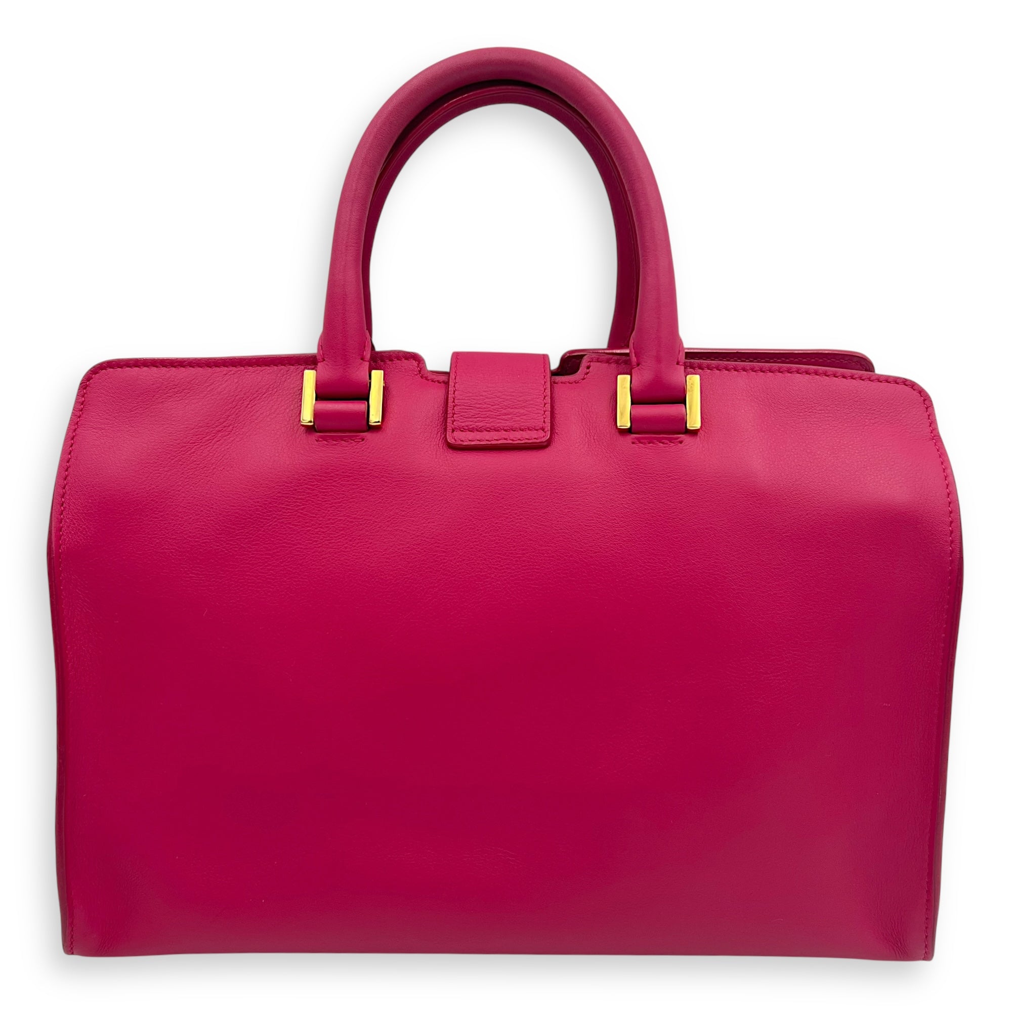 Saint Laurent Chyc Top Handle Bag Pink in Calfskin, Gold hardware_2