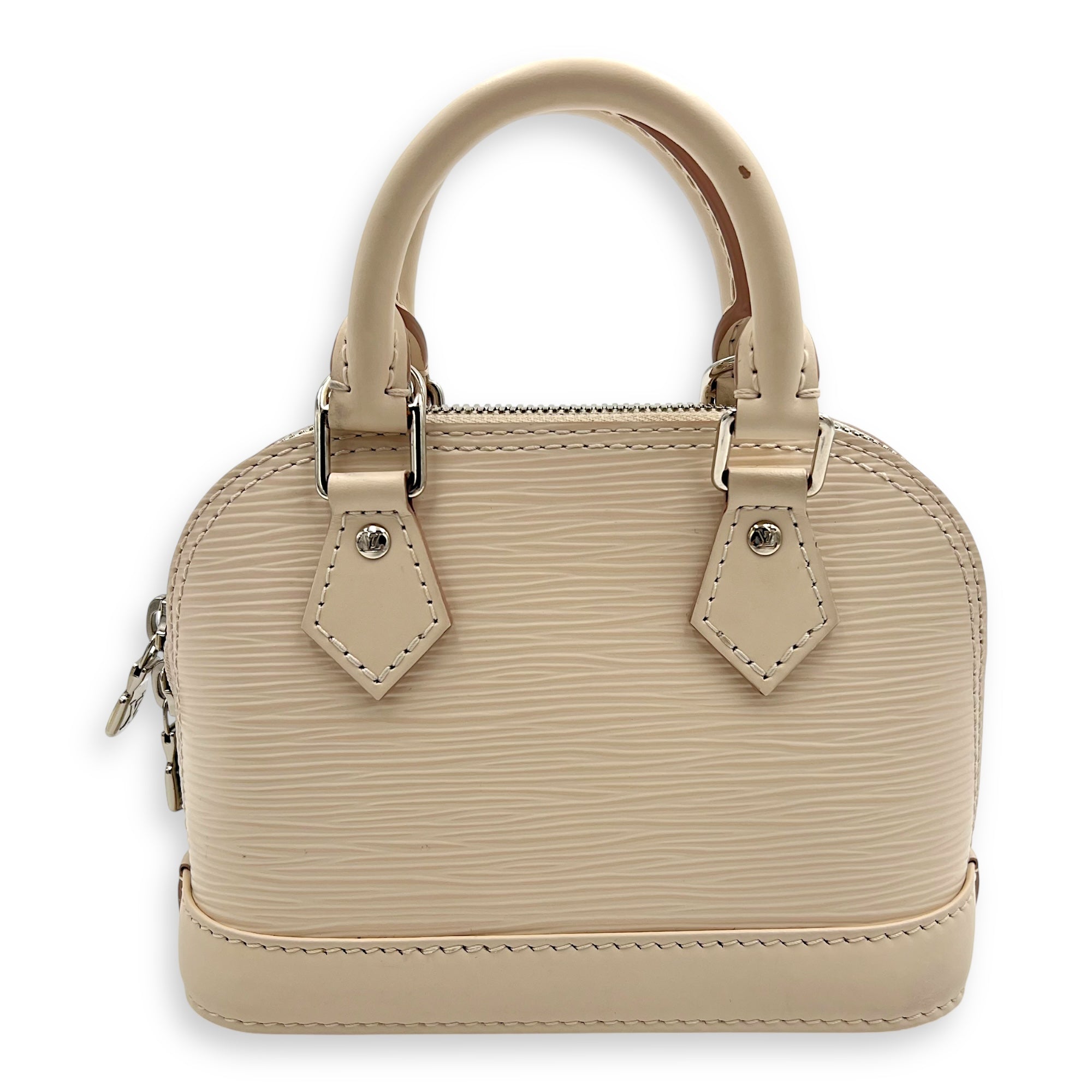Louis Vuitton Alma Top Handle Bag Nano White in Epi Leather, Silver hardware_2