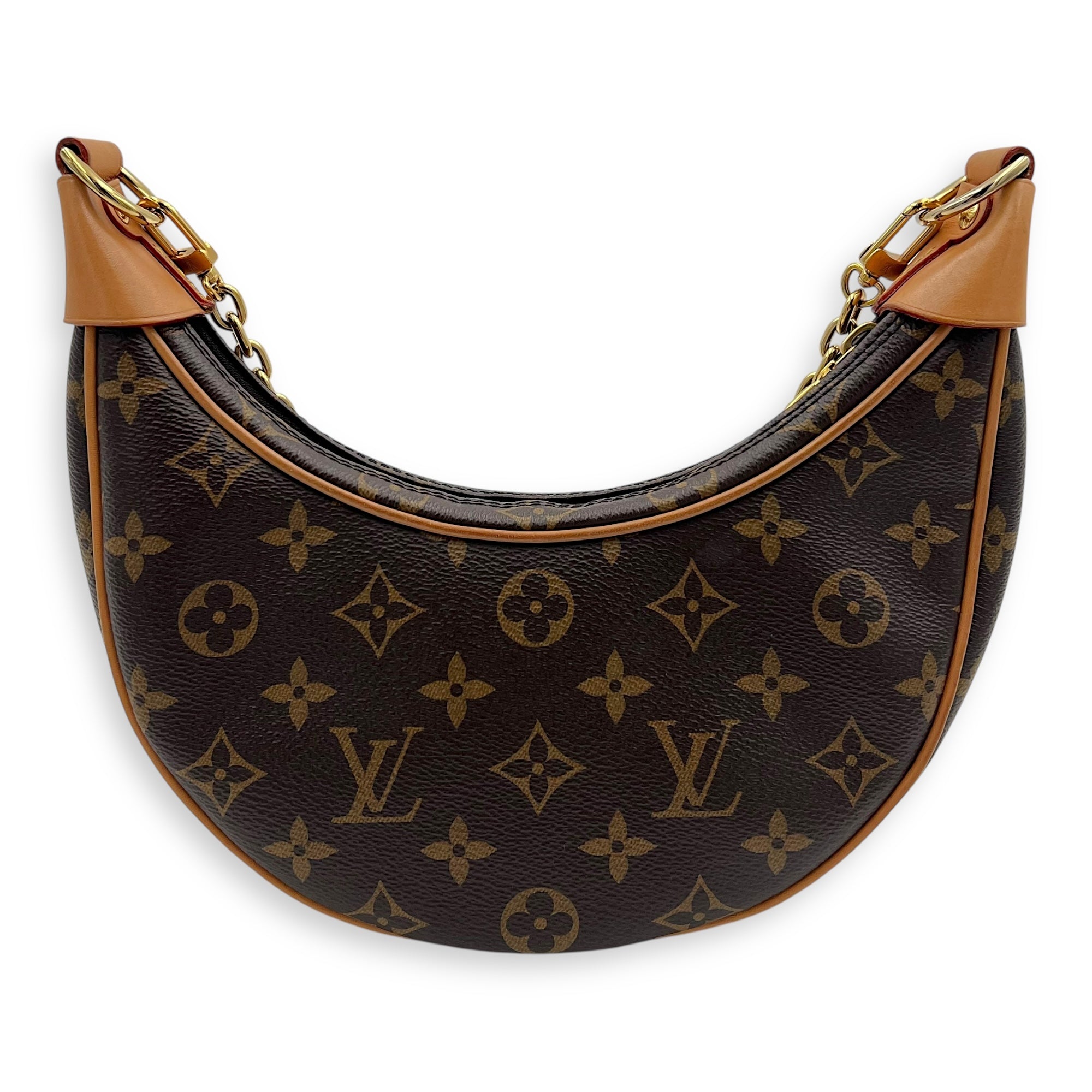 Louis Vuitton Looping Shoulder Bag Brown in Monogram Coated Canvas, Gold hardware_2