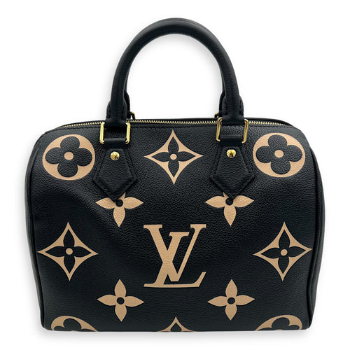 Louis Vuitton Speedy Bandouliere 25 Bicolor Top Handle Bag in Empreinte Leather, Gold hardware_2