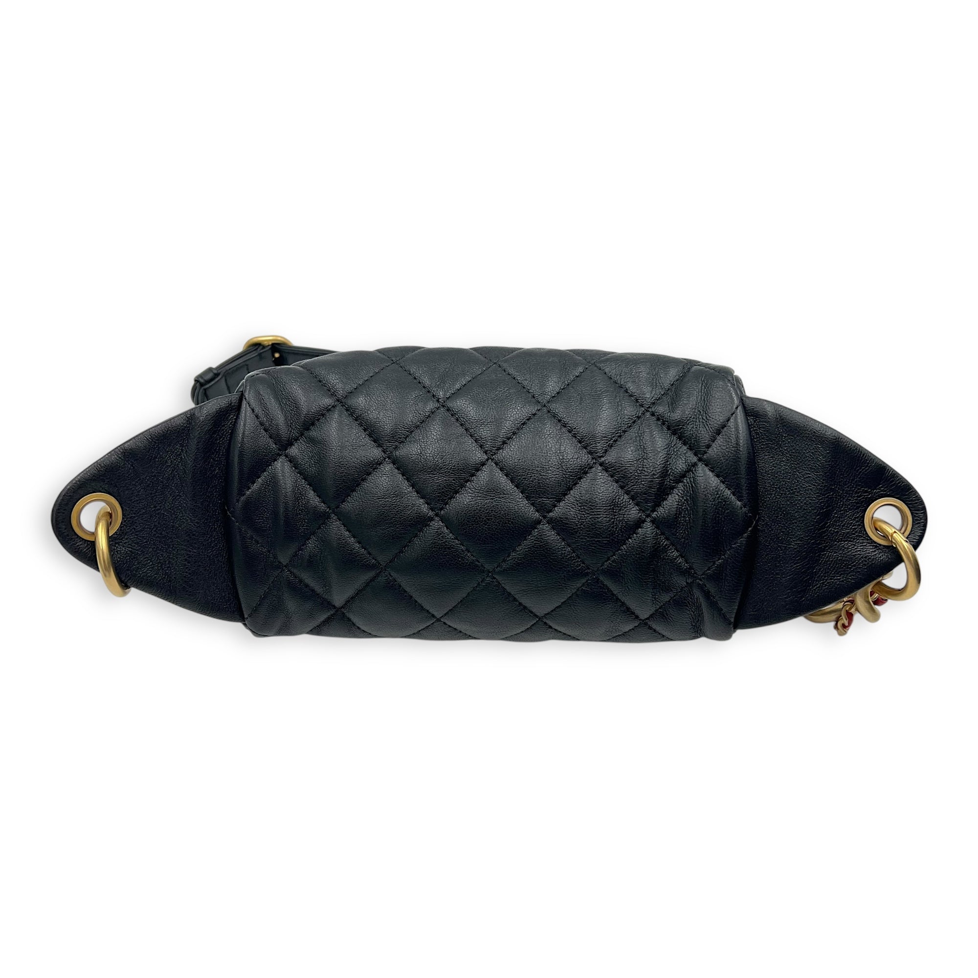 Chanel CC Quilted Belt Bag Black in Calfskin, Gold hardware_2
