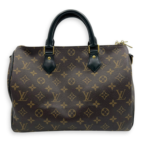 Louis Vuitton Speedy Bandouliere Top Handle Bag 30 Brown in Monogram Coated Canvas, Gold hardware_2