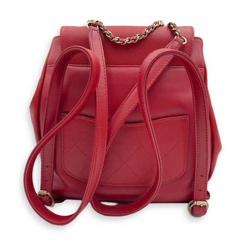 Chanel Business Affinity Backpack Red in Caviar Leather, Gold hardware_2