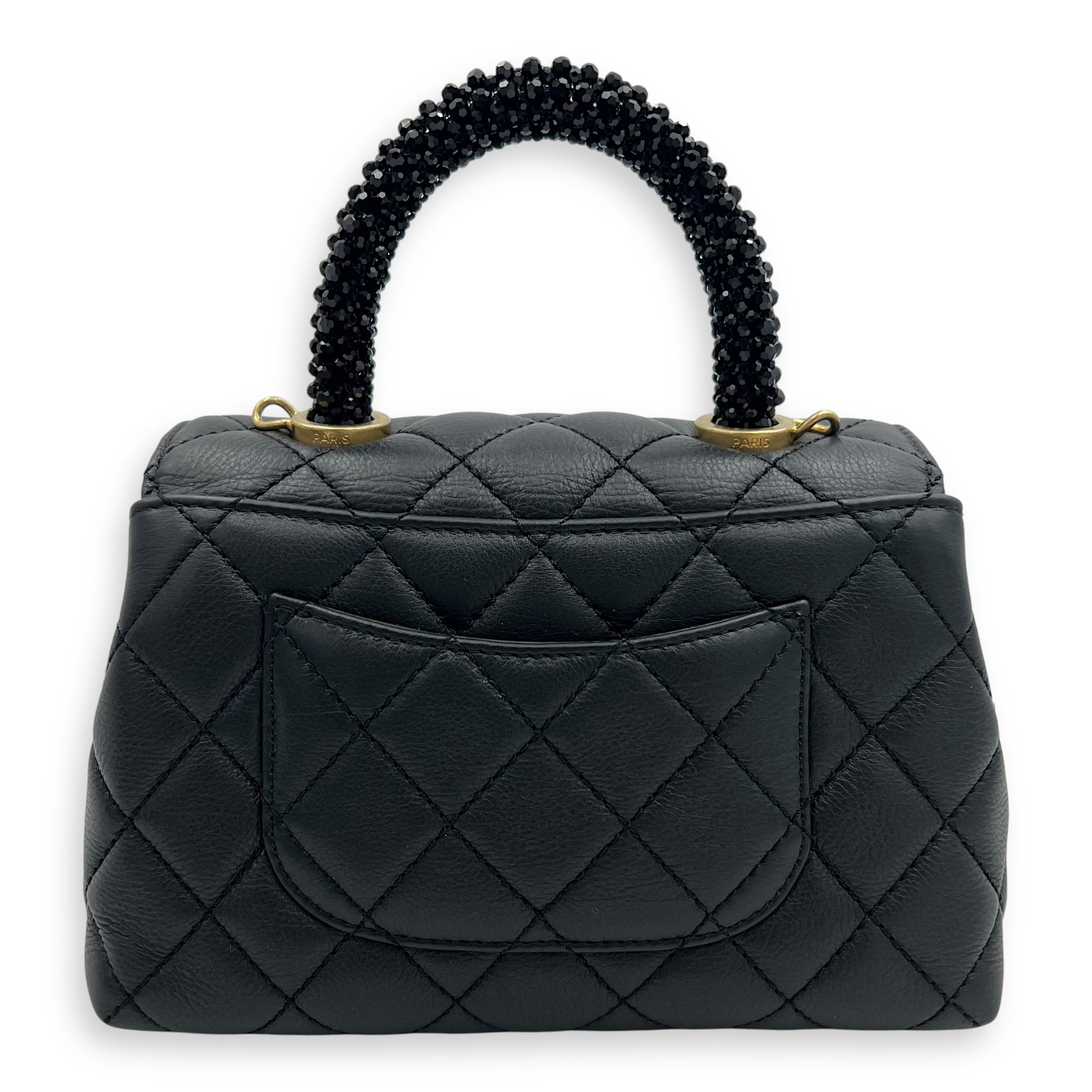 Chanel Coco Top Handle Bag Mini Black in Calfskin, Gold hardware_2