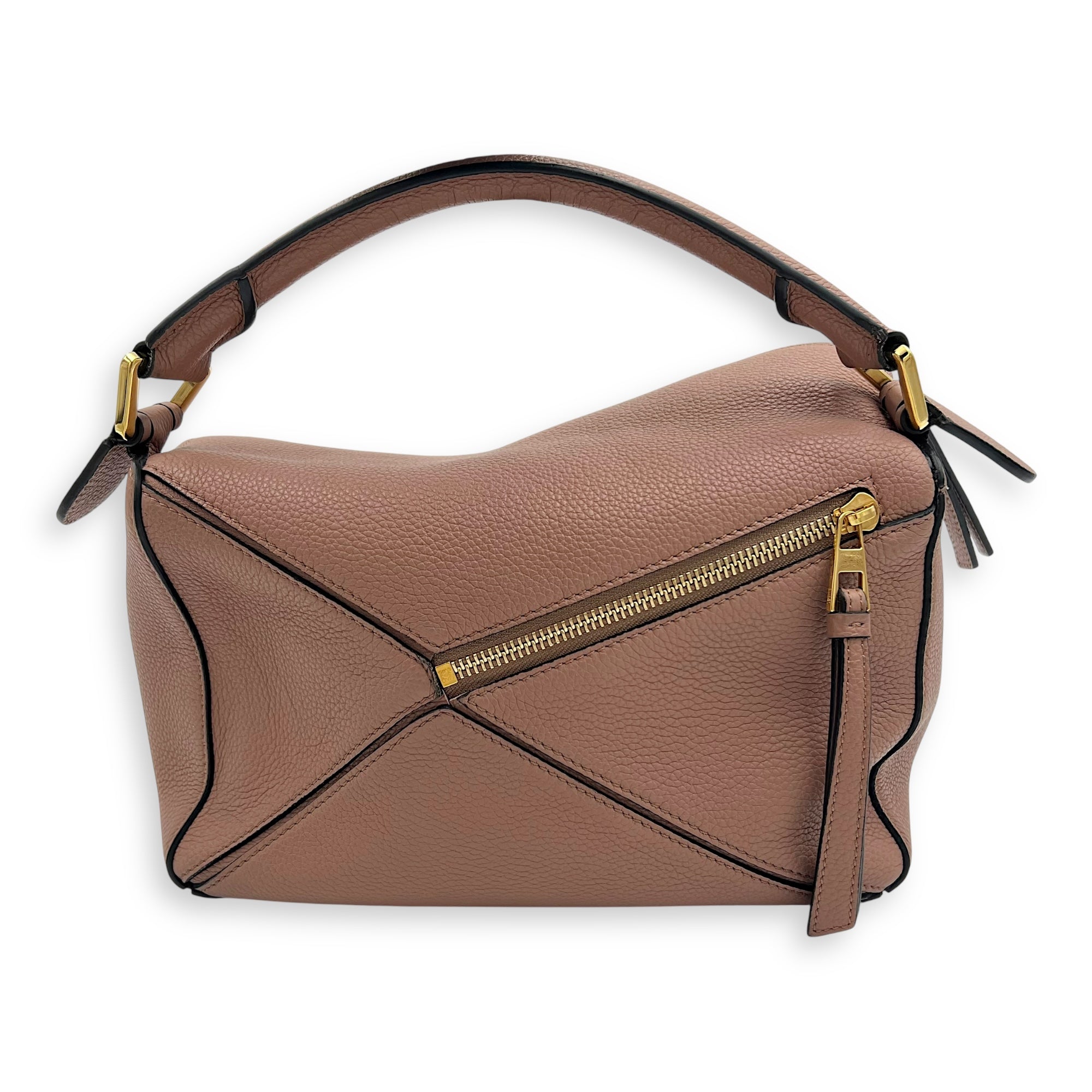 Loewe Puzzle Top Handle Bag Pink in Calfskin, Gold hardware_2