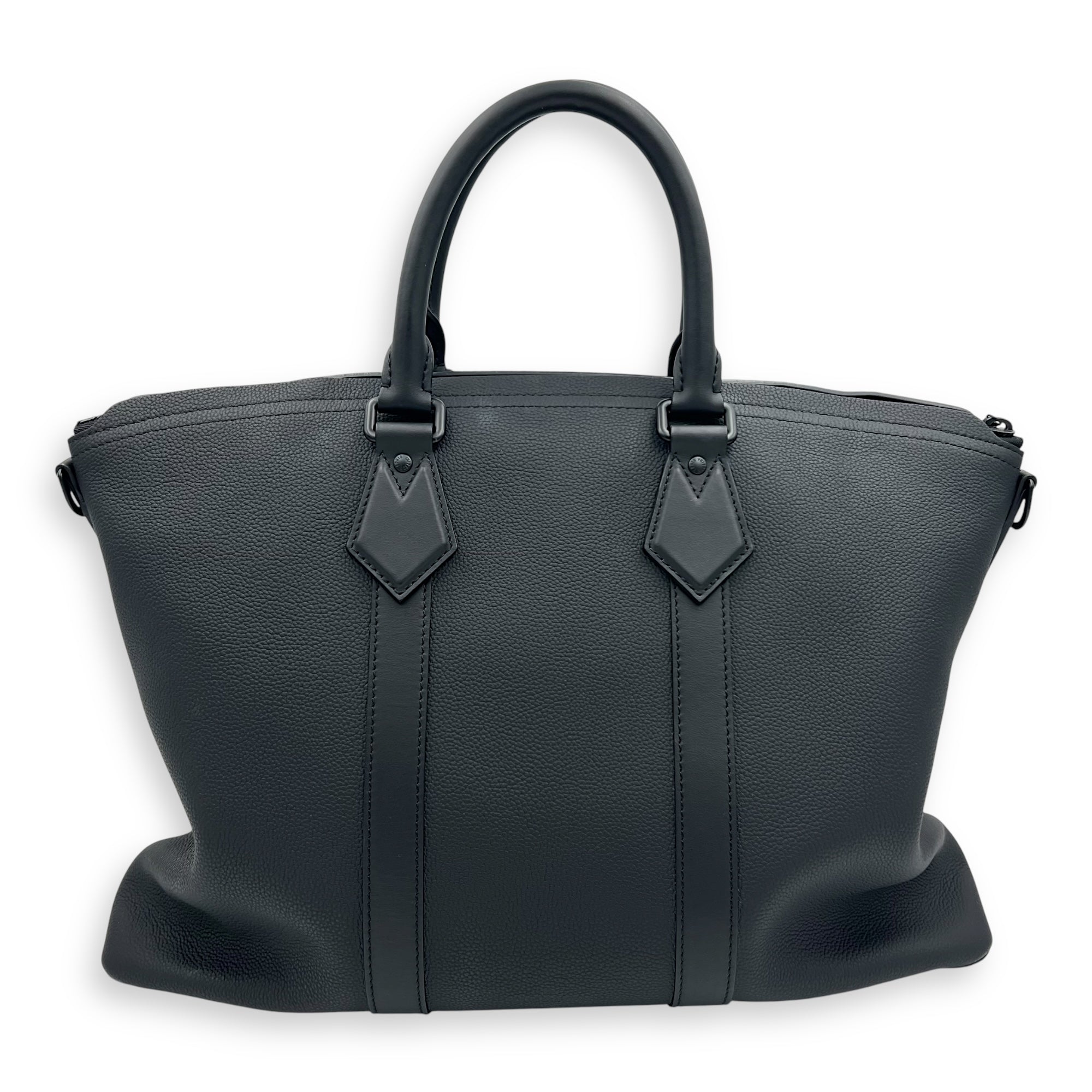 Louis Vuitton Lock It Black Top Handle Bag in Taurillon Leather, Lacquered Metal hardware_2