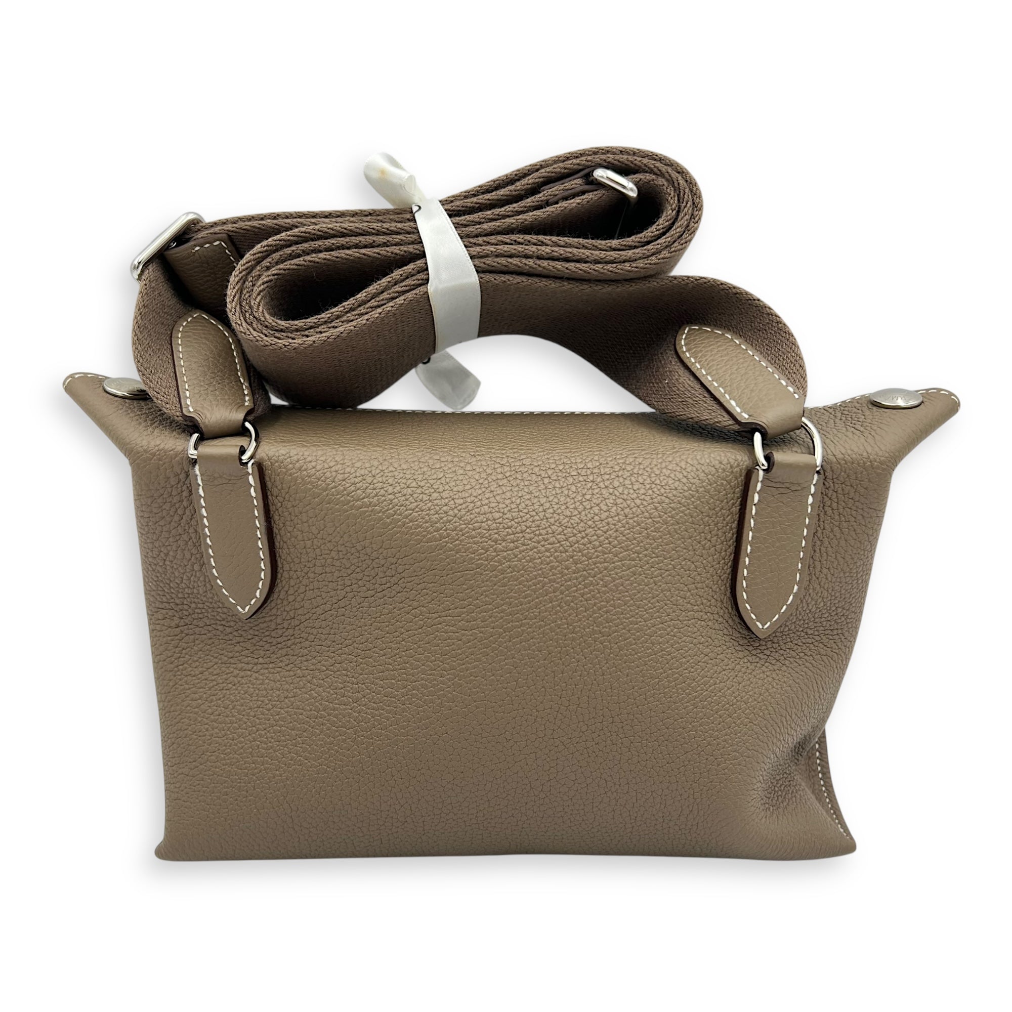 Hermès Videpoches Etoupe Crossbody Bag in Togo, Palladium hardware_2