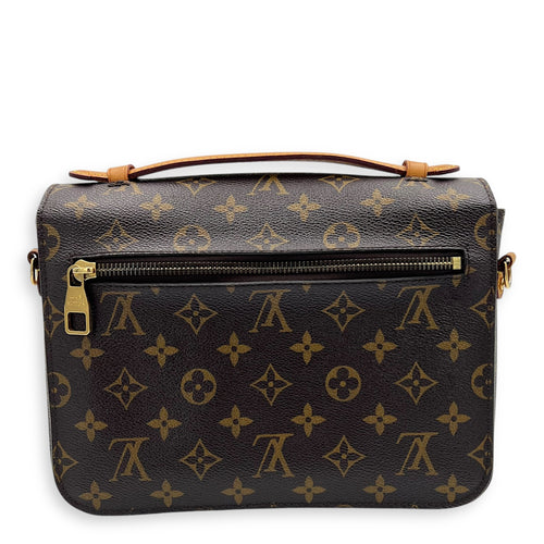 Louis Vuitton Metis Crossbody Bag Brown in Monogram Coated Canvas, Gold hardware_9
