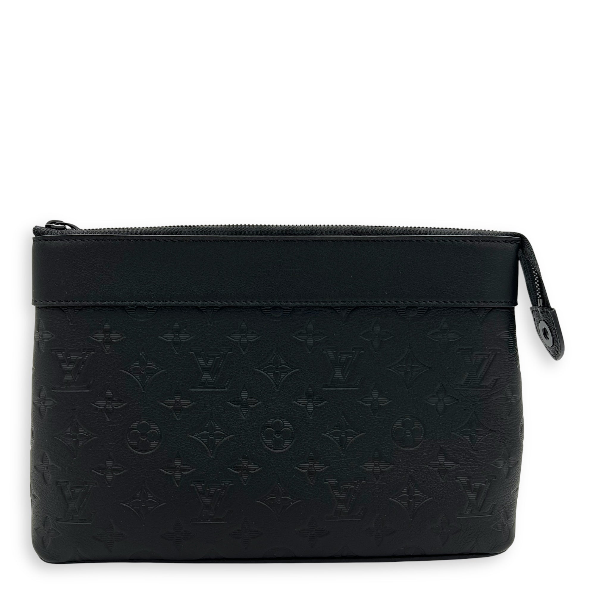 Louis Vuitton Pochette Pouch Black in Calfskin, Lacquered Metal hardware_4