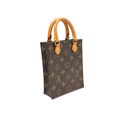 Sac Plat Top handle Bag in Monogram Coated Canvas   Gold hardware