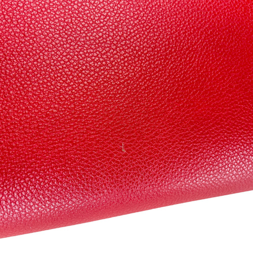 Sac 2 Jours Small Red Top Handle Bag in Calfskin, Silver hardware