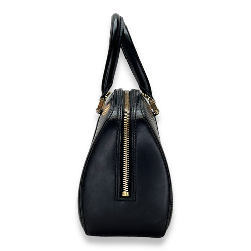 Jasmine Black Top Handle Bag in Epi Leather, Gold hardware