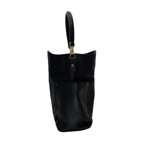 Bagatelle Navy Shoulder Bag in Monogram Empreinte Leather, Gold hardware