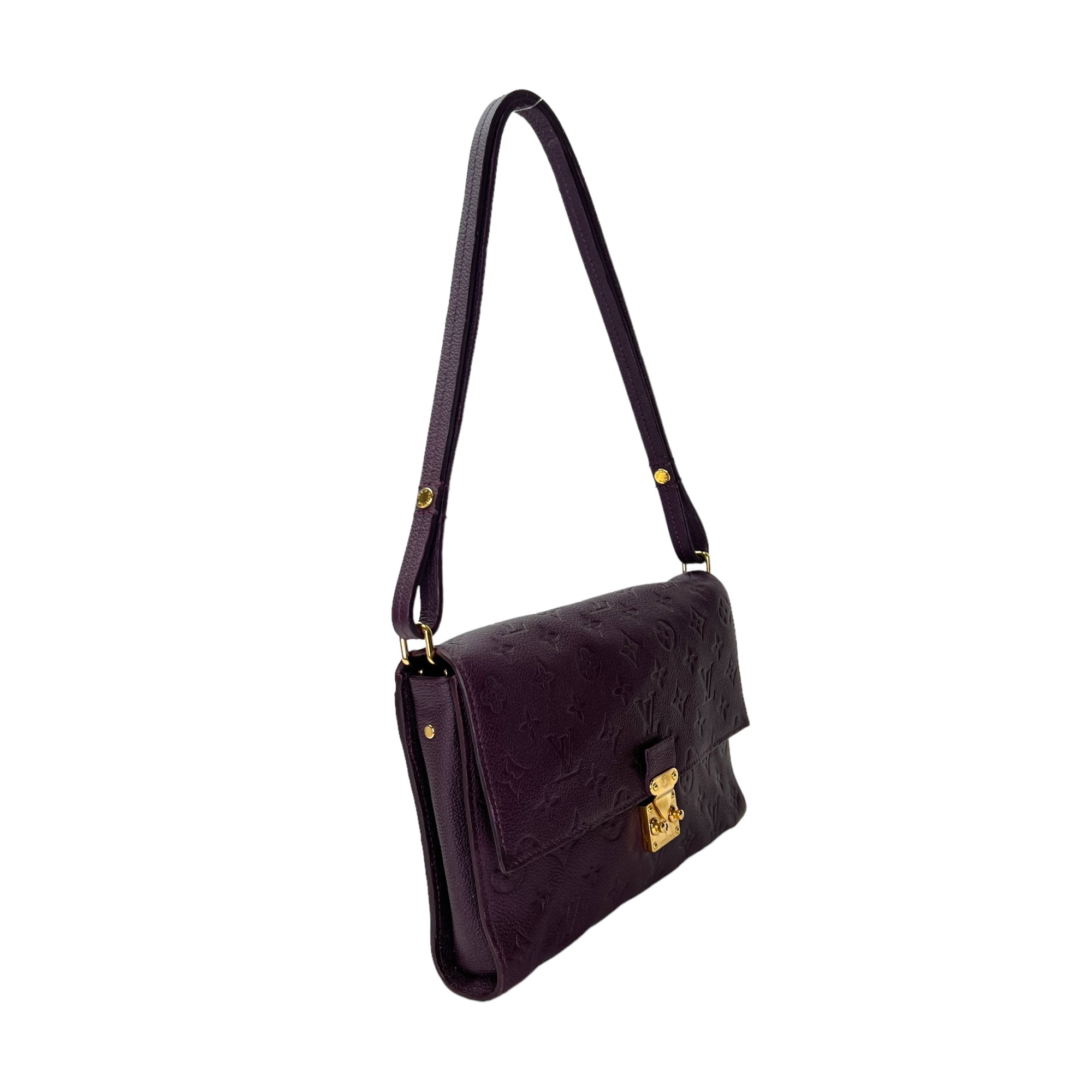 Fascinante Purple Crossbody Bag in Calfskin, Gold hardware