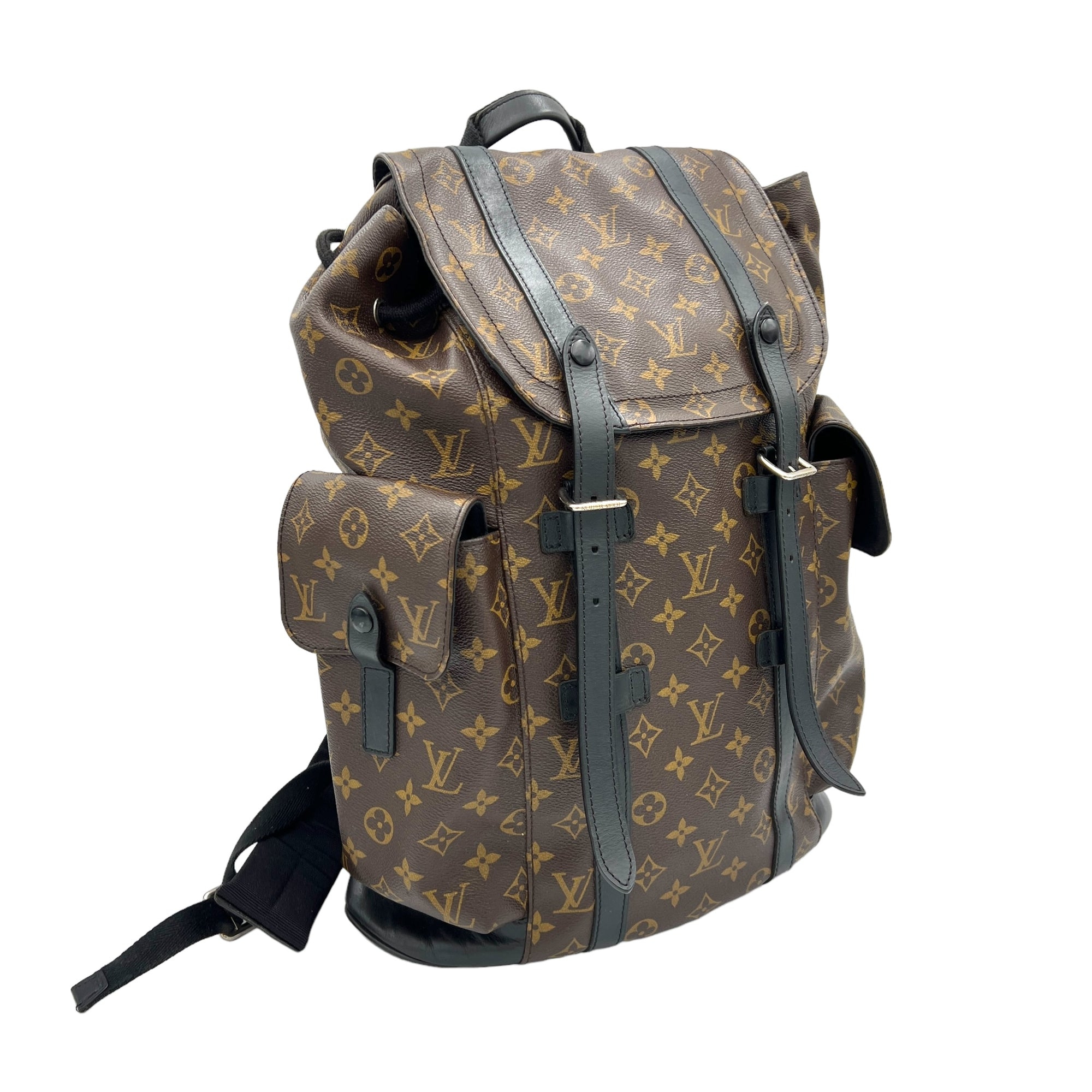 Christopher Brown Backpack in Monogram Coated Canvas, Silver hardware