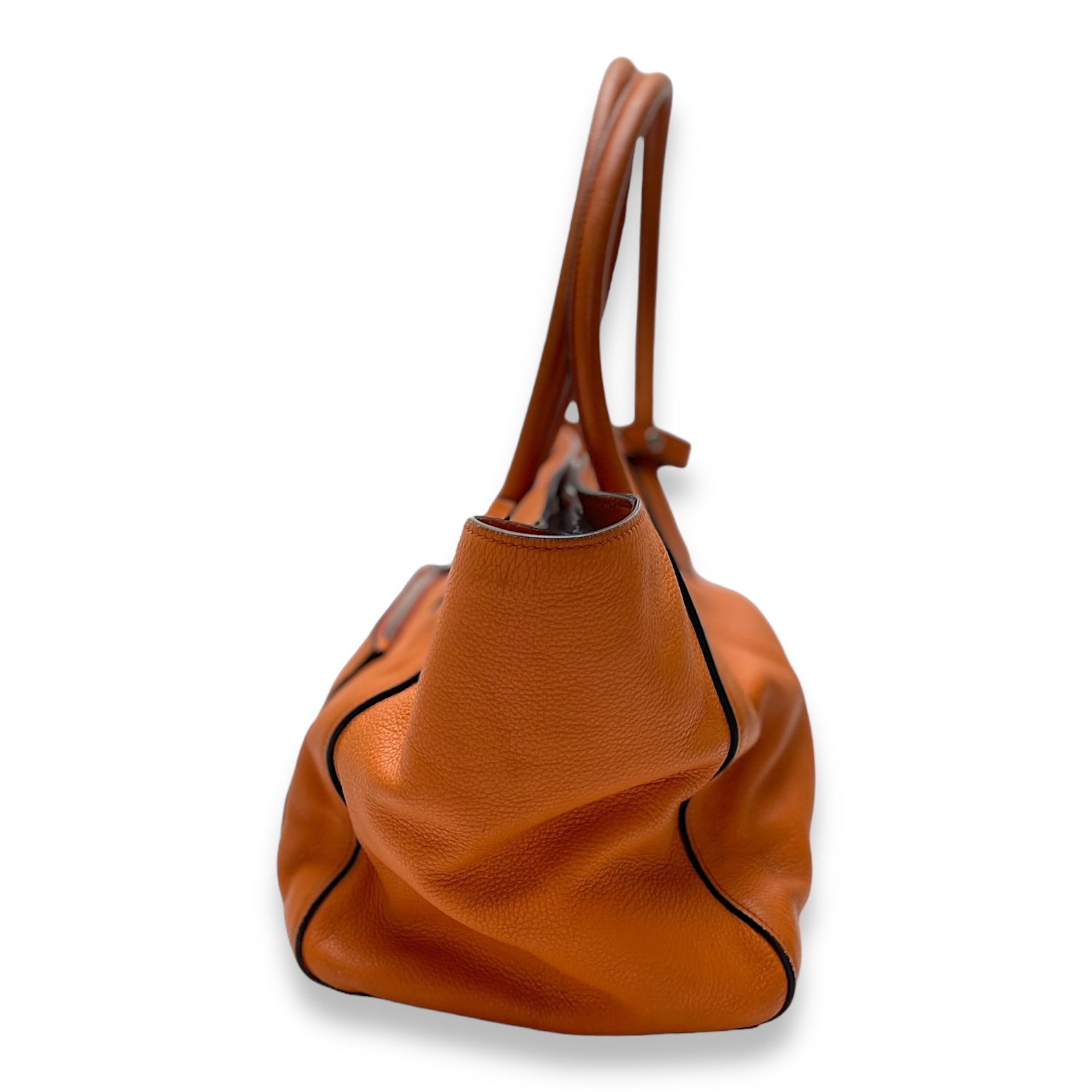 Others Top Handle Bag  Orange in Calfskin , Silver Hardware