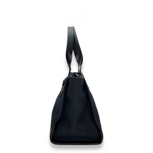 Gancini Navy Top Handle Bag in Canvas, Silver hardware