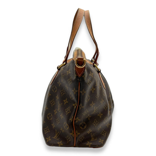 Palermo Top handle Bag  Brown in Monogram Coated Canvas , Gold Hardware