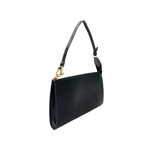 Pochette Accessoires Shoulder Bag Black in Epi Leather, Gold hardware