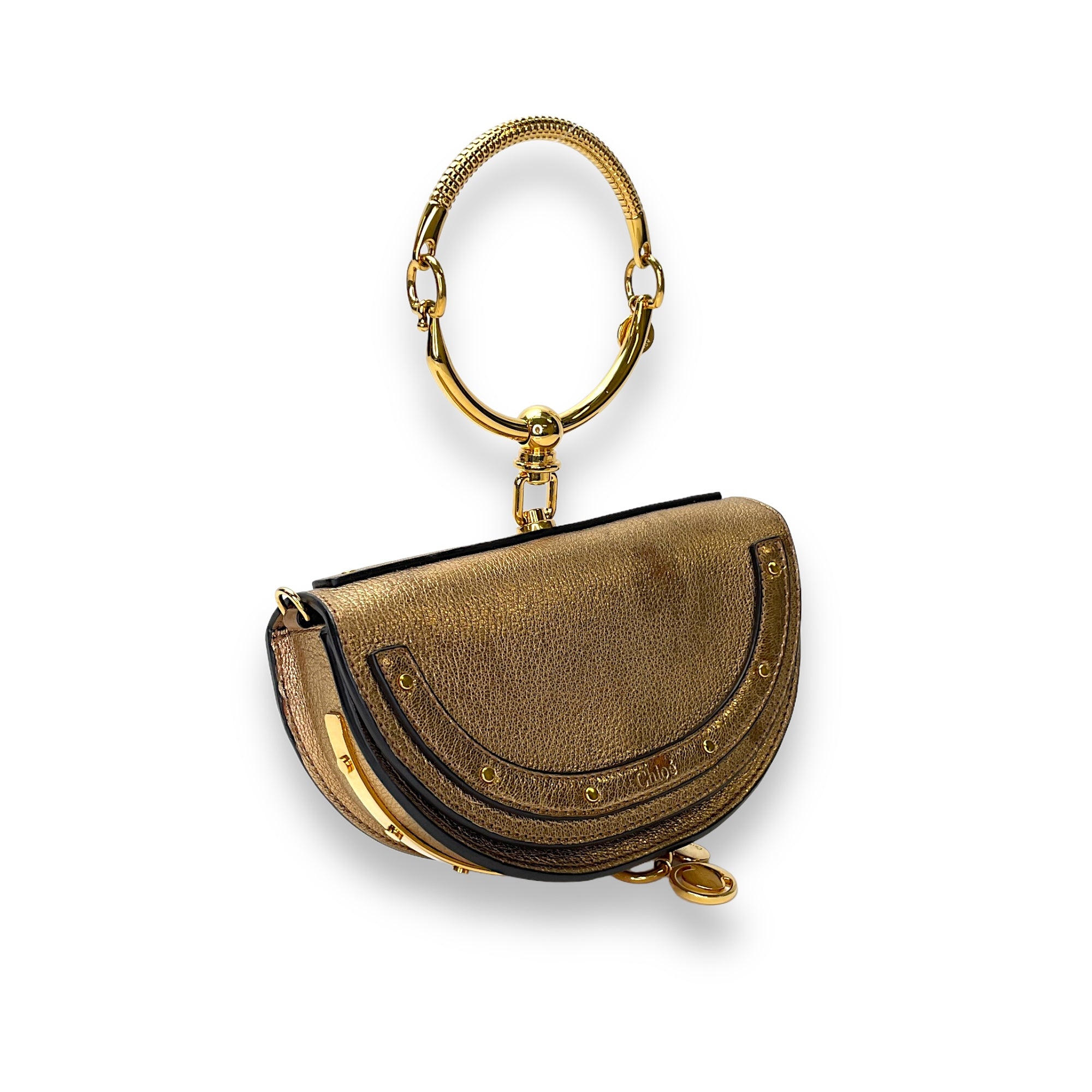 Nile Clutch Mini Gold in Calfskin , Gold Hardware