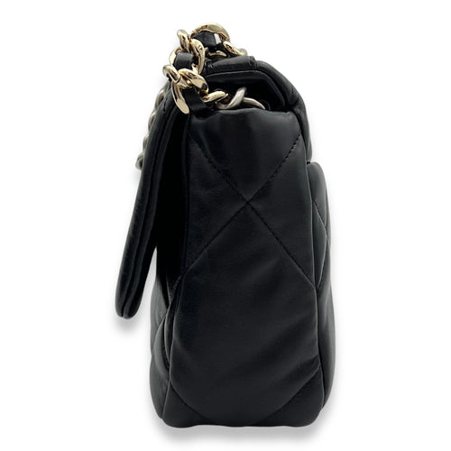 C19 Shoulder Bag Medium Black in Lambskin , Lacquered Metal Hardware